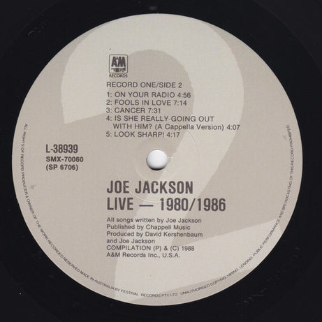 Joe Jackson : Live 1980/86 (2xLP, Album)