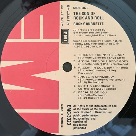 Rocky Burnette : The Son Of Rock And Roll (LP, Album)