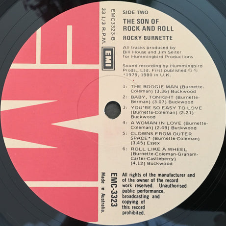 Rocky Burnette : The Son Of Rock And Roll (LP, Album)