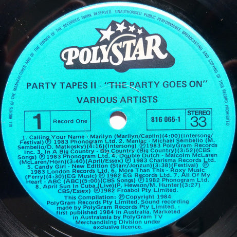 Various : Party Tapes Volume 2: The Party Goes On (2xLP, Comp)