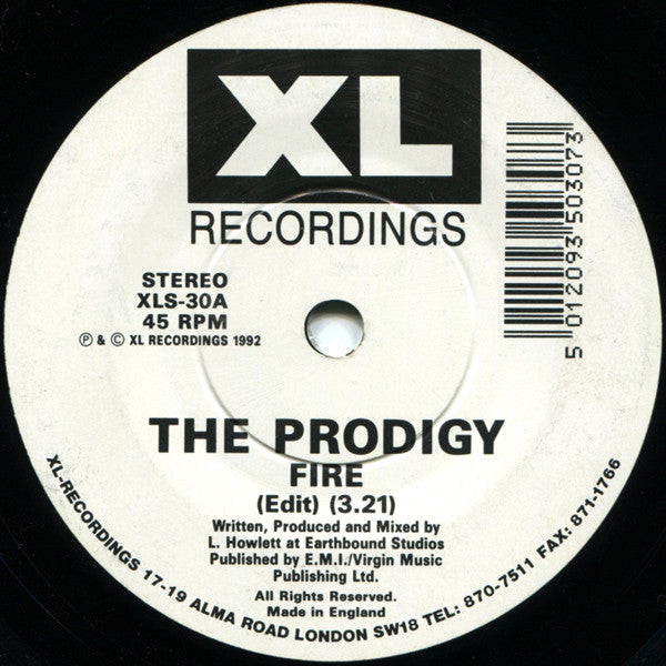 The Prodigy : Fire / Jericho (7", Single)