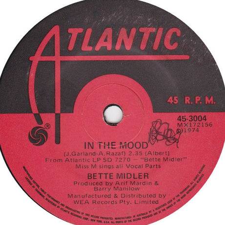 Bette Midler : In The Mood (7", Single)