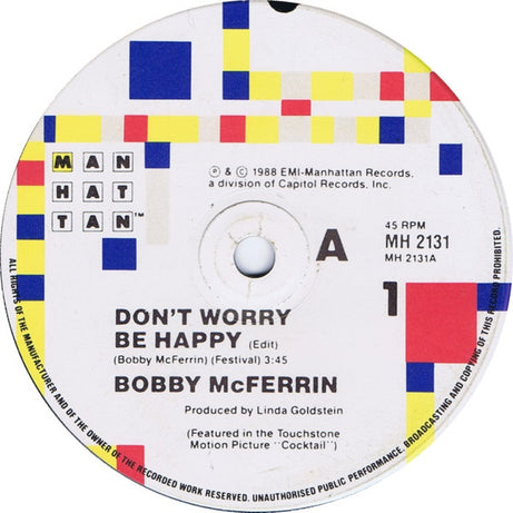 Bobby McFerrin : Don't Worry, Be Happy (7", Single)