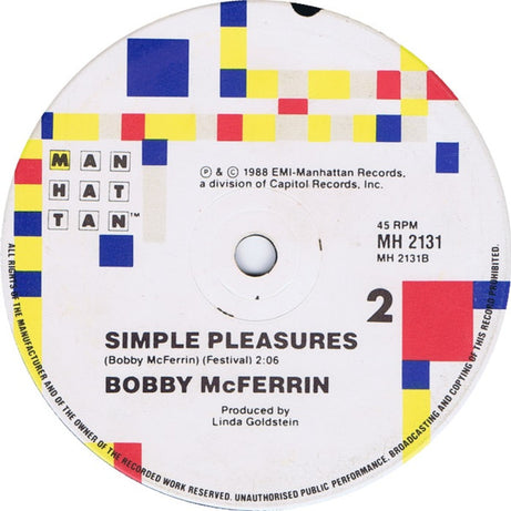 Bobby McFerrin : Don't Worry, Be Happy (7", Single)