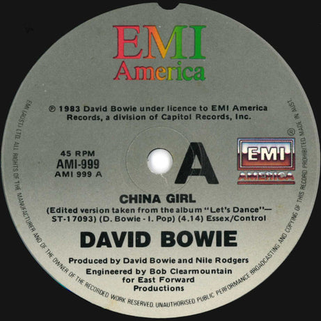 David Bowie : China Girl (7", Single)