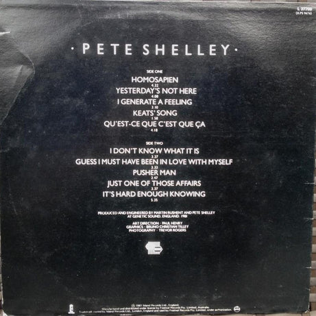 Pete Shelley : Homosapien (LP, Album)