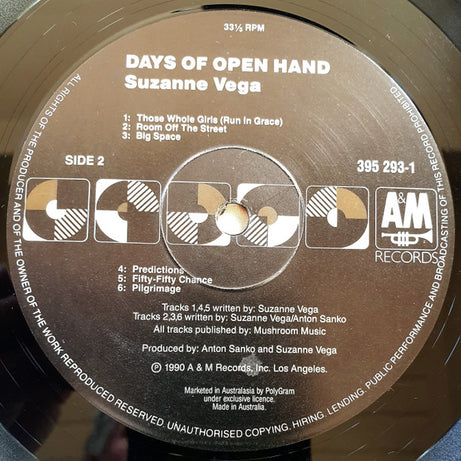 Suzanne Vega : Days Of Open Hand (LP, Album)