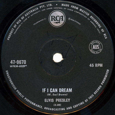Elvis Presley : Edge Of Reality (7", Single)