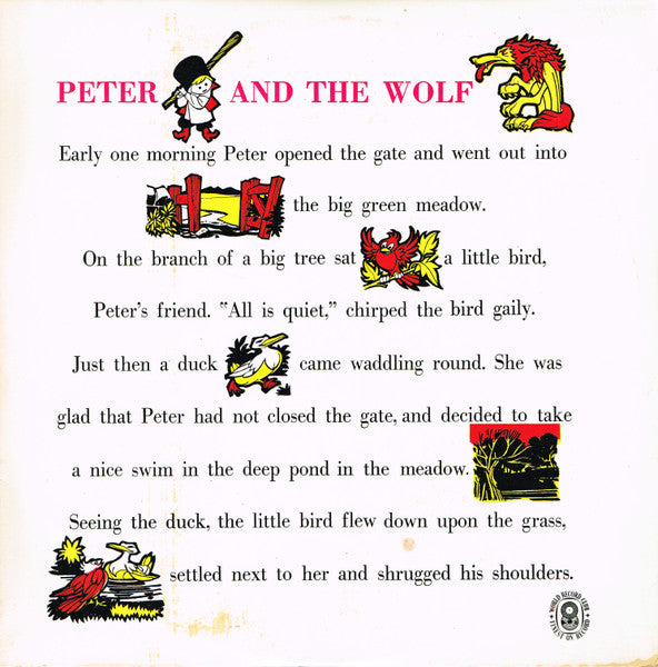 Sergei Prokofiev : Peter And The Wolf (10", Mono, Club, RE)