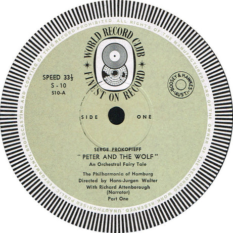 Sergei Prokofiev : Peter And The Wolf (10", Mono, Club, RE)