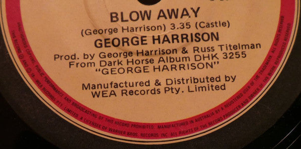 George Harrison : Blow Away (7", Single)