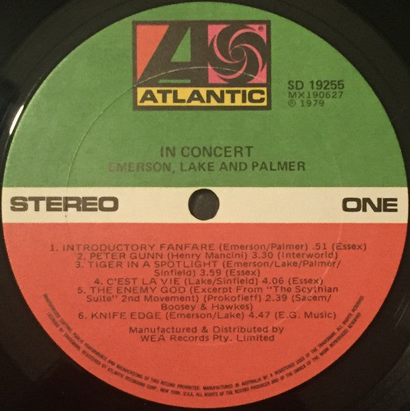 Emerson, Lake & Palmer : In Concert (LP, Album)