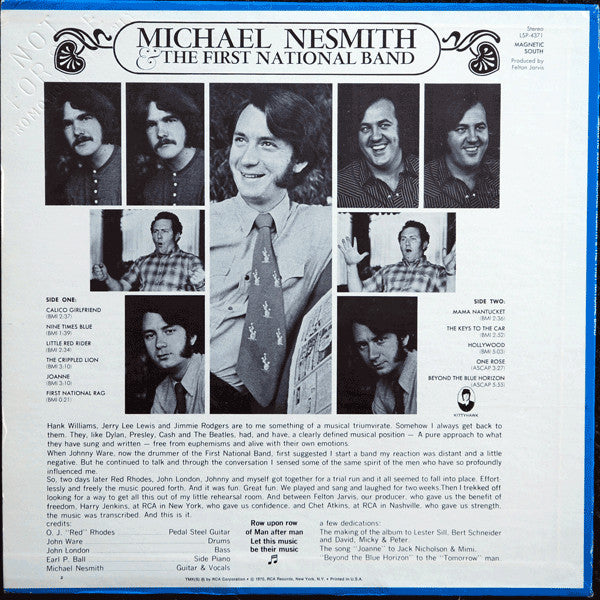 Michael Nesmith & The First National Band : Magnetic South (LP, Album, Roc)