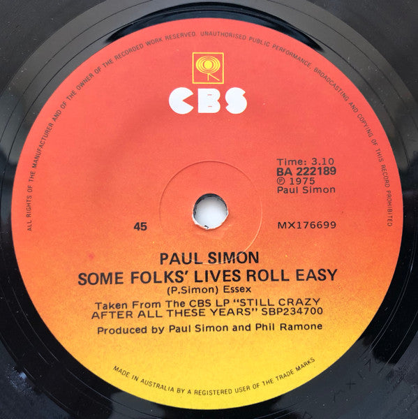 Paul Simon : 50 Ways To Leave Your Lover (7", Single)