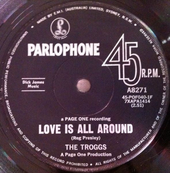 The Troggs : Love Is All Around (7", Single)