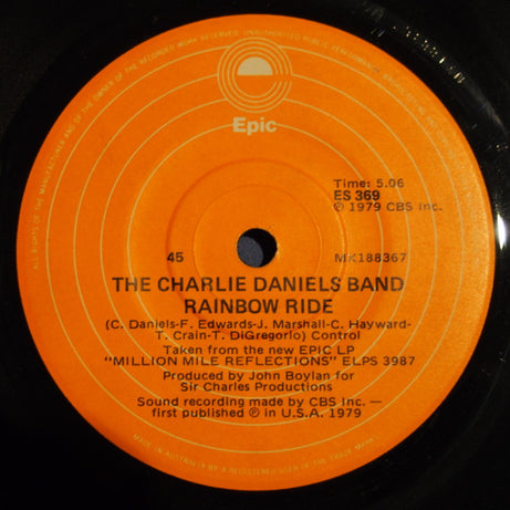 The Charlie Daniels Band : The Devil Went Down To Georgia (7", Single, Ora)