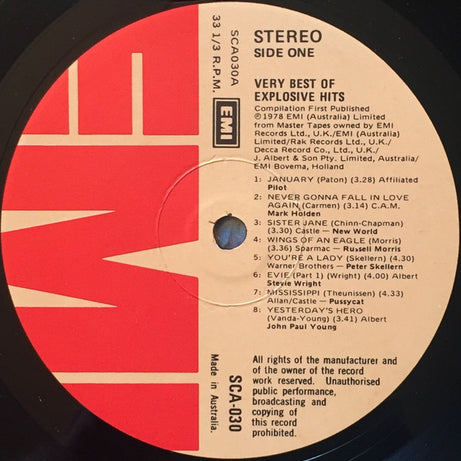 Various : Very Best Of Explosive Hits (LP, Comp)