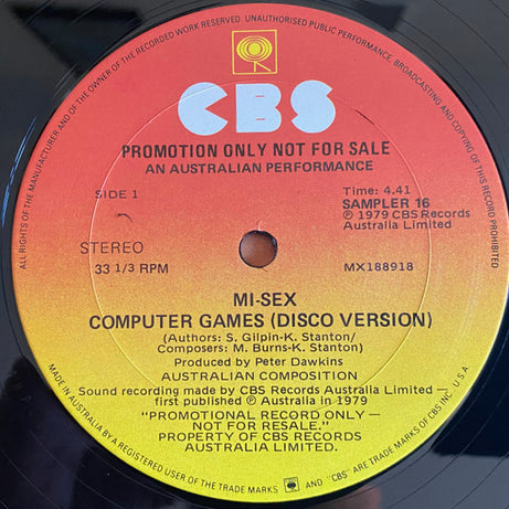 Mi-Sex : Computer Games (Disco Version) (12", S/Sided, Maxi, Single, Promo)