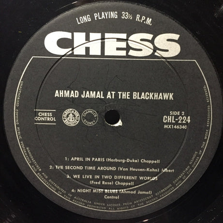 Ahmad Jamal : At The Blackhawk (LP, Album, Mono)