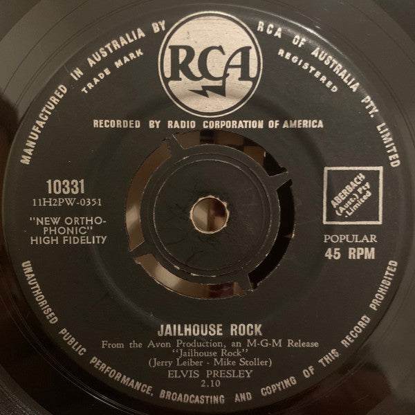 Elvis Presley : Jailhouse Rock (7", Single)