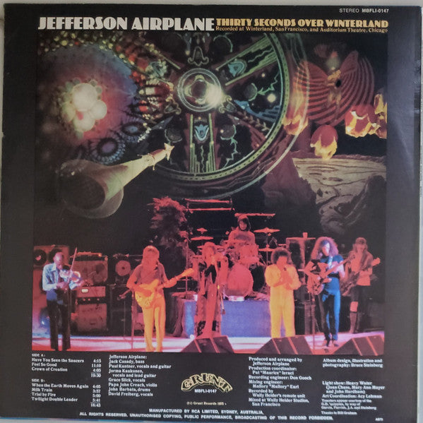 Jefferson Airplane : Thirty Seconds Over Winterland (LP, Album)