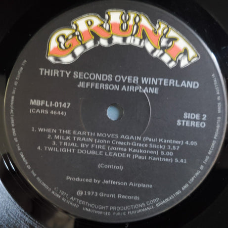 Jefferson Airplane : Thirty Seconds Over Winterland (LP, Album)
