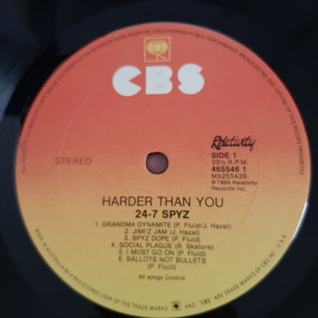 24-7 Spyz : Harder Than You (LP, Album)