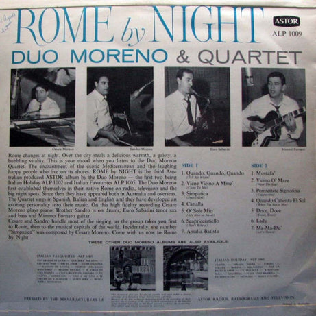Duo Moreno : Rome By Night (LP, Album)