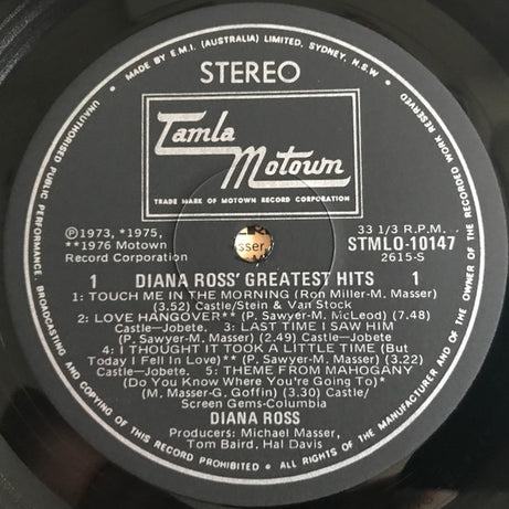 Diana Ross : Diana Ross' Greatest Hits (LP, Comp)