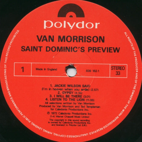 Van Morrison : Saint Dominic's Preview (LP, Album, RE)