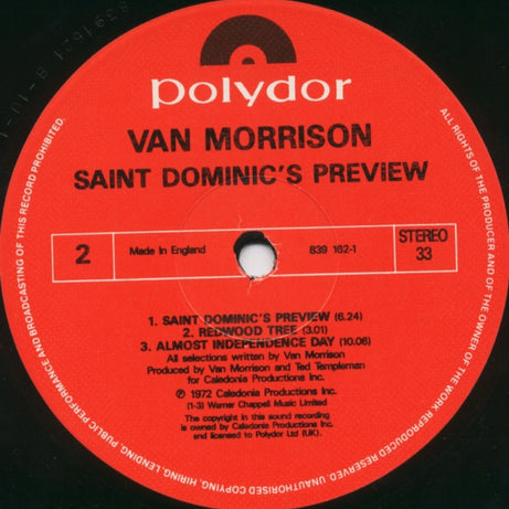 Van Morrison : Saint Dominic's Preview (LP, Album, RE)