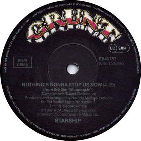Starship (2) : Nothing's Gonna Stop Us Now (7", Single)