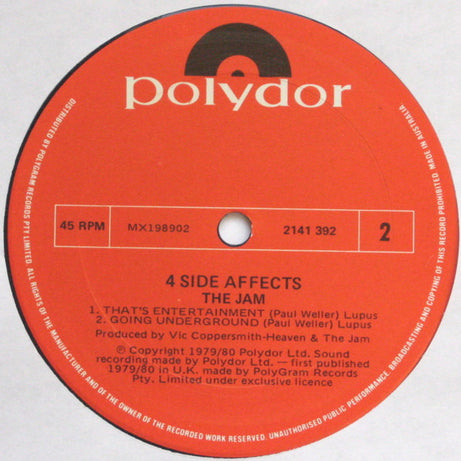 The Jam : 4 Side Affects (12", EP)