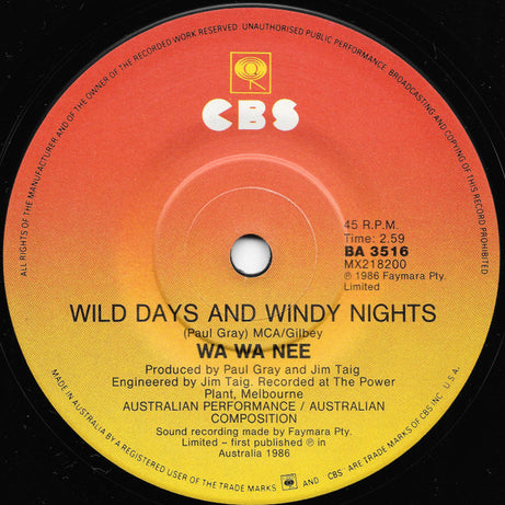 Wa Wa Nee : Sugar Free (7", Single)