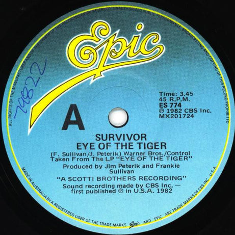 Survivor : Eye Of The Tiger (7", Single)