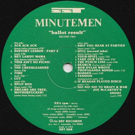 Minutemen : Ballot Result (2xLP, Album)