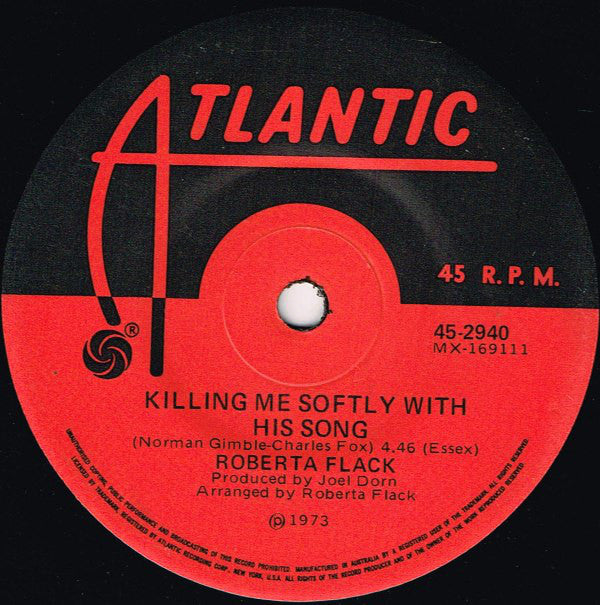 Roberta Flack : Killing Me Softly With His Song (7", Single)