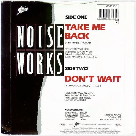 Noiseworks : Take Me Back (7", Single)
