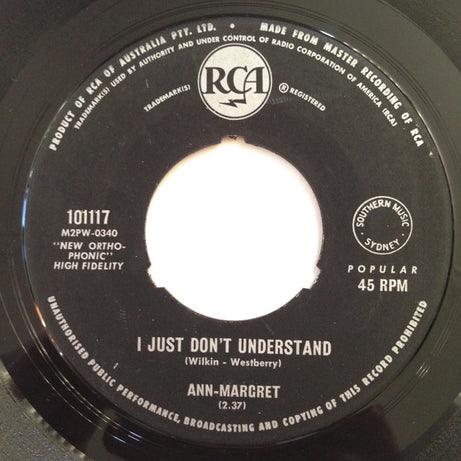 Ann Margret : I Just Don't Understand (7", Single)
