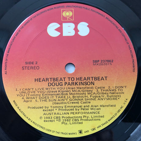 Doug Parkinson : Heartbeat To Heartbeat (LP, Album)