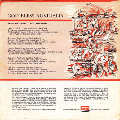 The Jolly Swagman / GTV-9 Orchestra & Choir, Neil Williams : Waltzing Matilda / God Bless Australia (Flexi, 7", Single, Red)