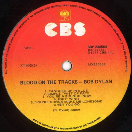 Bob Dylan : Blood On The Tracks (LP, Album, RE)