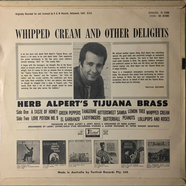 Herb Alpert's Tijuana Brass* : Whipped Cream & Other Delights (LP, Album)