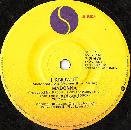 Madonna : Holiday (7", Single)