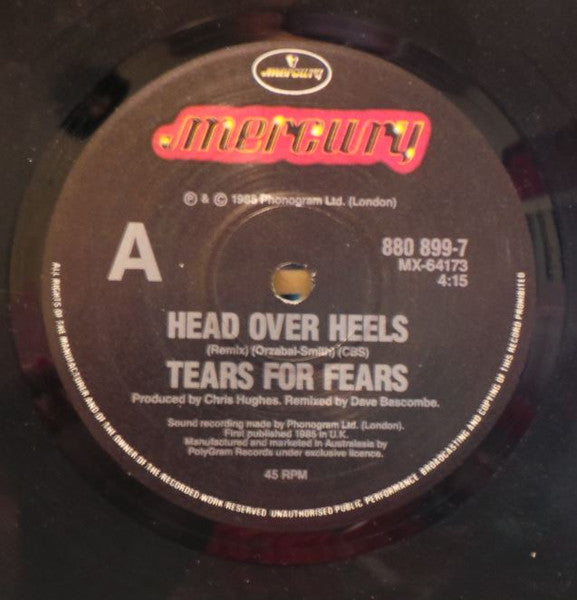 Tears For Fears : Head Over Heels (7", Single)