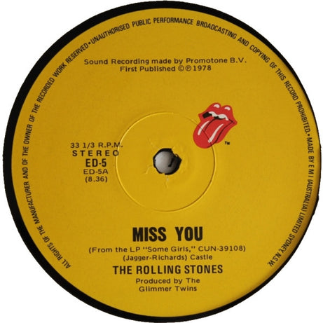 The Rolling Stones : Miss You (12", Single)