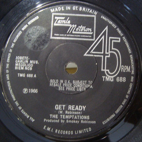 The Temptations : Get Ready / My Girl (7", Single, Sol)