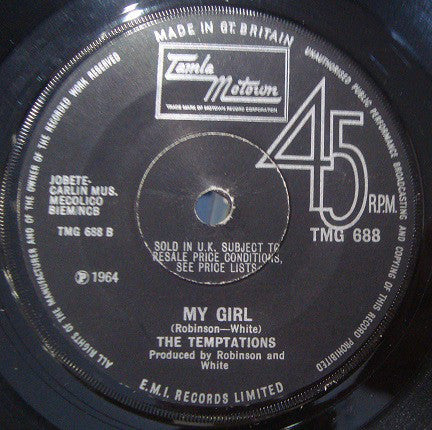 The Temptations : Get Ready / My Girl (7", Single, Sol)
