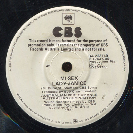 Mi-Sex : Blue Day (7", Single, Promo)