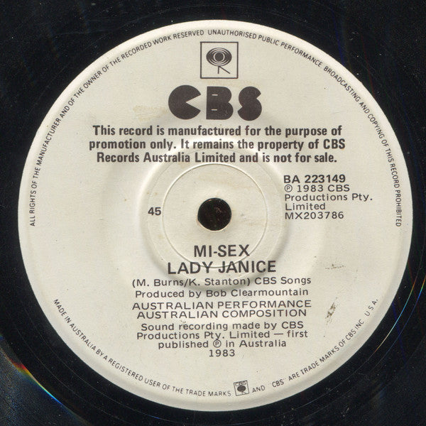 Mi-Sex : Blue Day (7", Single, Promo)